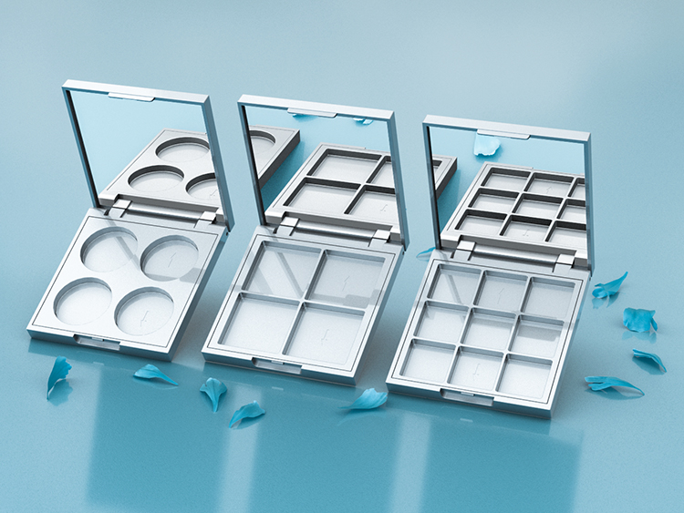 電鍍銀色空眼影盤注塑加工 電鍍銀色空眼影盤注塑加工