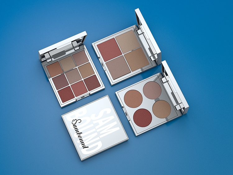 電鍍銀色空眼影盤注塑加工 電鍍銀色空眼影盤注塑加工