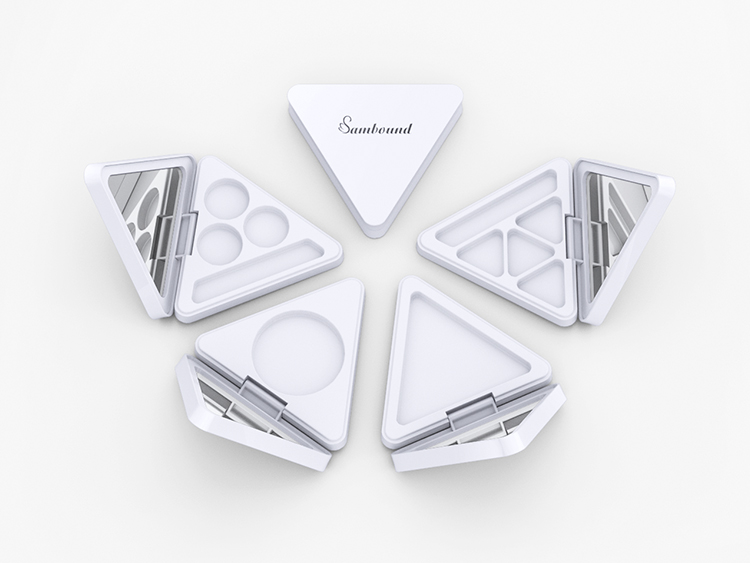 白色三角形空眼影盒包材加工注塑 白色三角形空眼影盒包材加工注塑